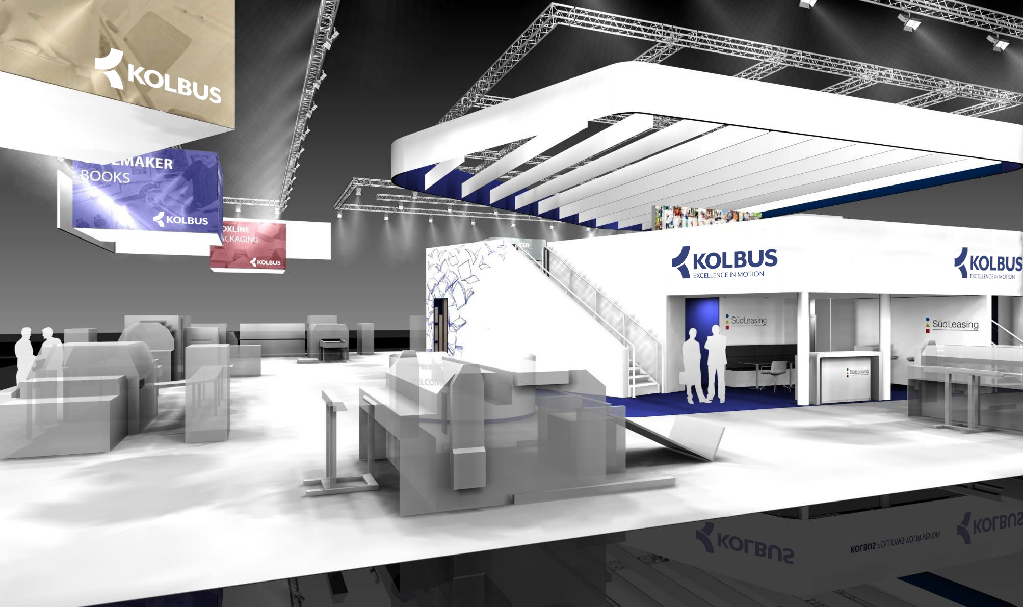 drupa 2020 Kolbus illustration standkonzept Halle 1
